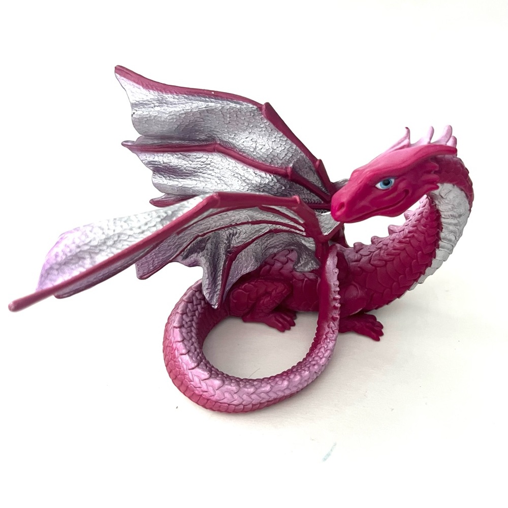 2016 Safari LTD Love Dragon Figure Pink Silver Wings Fantasy